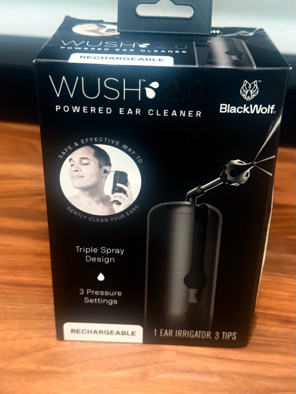 WUSH® 2.0 Rechargeable Ear Cleaner - Black. New
